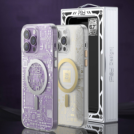 Kingxbar PQY Geek Series magnetic case for iPhone 14 Pro Max MagSafe silver