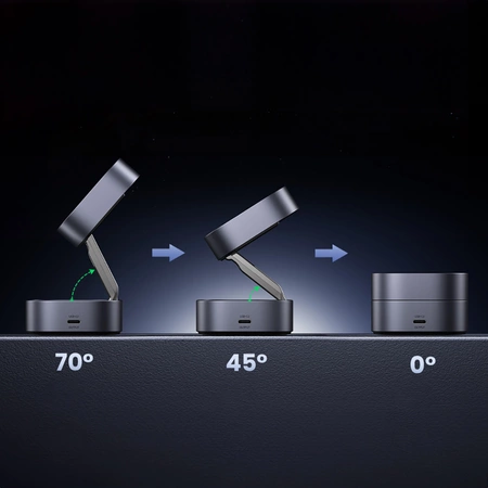 Ładowarka Ugreen W526 indukcyjna 3w1 MagSafe / Qi na telefon / słuchawki z portem USB-C - czarna