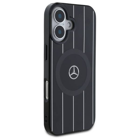 Oryginalne Etui IPHONE 16 Mercedes Hardcase MB Double Layer Crossed Lines MagSafe (MEHMP16S23HRSK) czarne