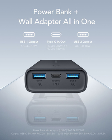 Bateria zewnętrzna (Powerbank) VEGER ACE100 - 10 000mAh Quick Charge PD 20W (W1146)
