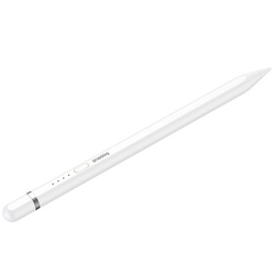 BASEUS rysik do telefonu pojemnościowy Stylus Writing 2 Lite LED (wersja aktywna + kabel USB A do Lightning 8-pin) 130 mAh biały P80015806211-03/BS-PS028