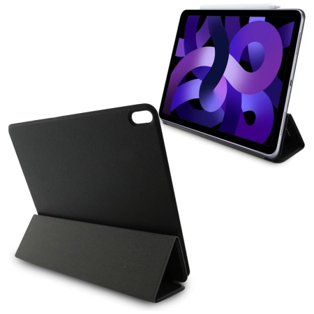 Karl Lagerfeld Saffiano Magnetische Karl &amp; Choupette iPad Air 13&quot; 2024 Buchcover-Hülle - Schwarz