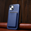 iCarer Case Leather genuine leather case cover for iPhone 14 Plus blue (MagSafe compatible)