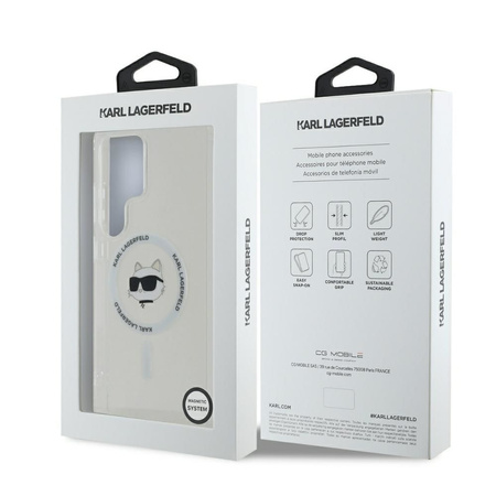 KARL LAGERFELD futerał do SAMSUNG S25 Ultra KLHMS25LHLSCHH (Magnetic IML Metal Choupette Head) biały