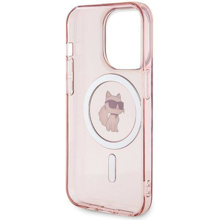 Karl Lagerfeld IML Choupette MagSafe Hülle für iPhone 15 Pro Max – Rosa