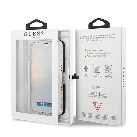 Etui Guess GUFLBKN58BLD iPhone 11 Pro srebrny/silver book Iridescent