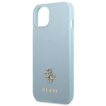 Original Handyhülle IPHONE 13 Guess Hardcase Saffiano 4G Small Metal Logo (GUHCP13MPS4MB) blau