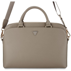 Bag LAPTOP 15" Guess Grained Zipper Pocket Triangle Logo brown
