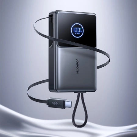 Joyroom JR-PR1 10000mAh 22.5W Powerbank with Built-in Retractable USB-C Cable - Black