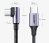 Ugreen angle cable USB Type C - USB Type C Power Delivery 60 W 20 V 3 A 1 m black-gray cable (US255 50123)
