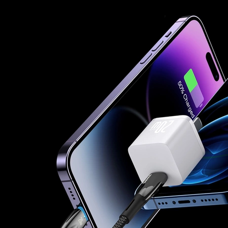 Baseus Glimmer Series cable with fast charging USB-C - Lightning 480Mb/s PD 20W 1m white