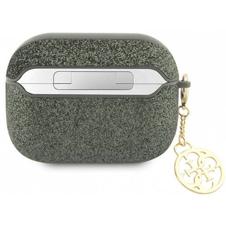 Guess GUAP2GLGSHA AirPods Pro 2 Cover Grün/Kaki Glitter Flake 4G Charm