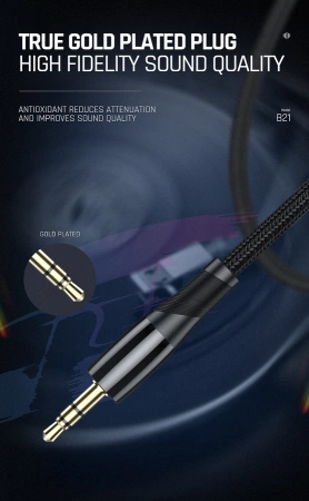 JELLICO cable B21 JACK 3.5MM - JACK 3.5MM 1.2M Black