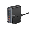 TECH-PROTECT DC80W-GAN 6-PORT DESKTOP CHARGER PD80W/QC3.0 BLACK