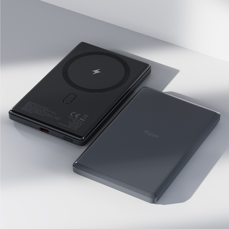 Allity power bank bezprzewodowy APB-300 PD QC 20W 5000 mAh szary magnetyczny