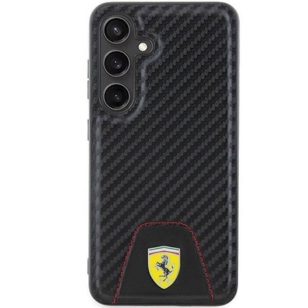 Oryginalne Etui FERRARI hardcase Carbon Stitched Bottom FEHCS24SN3PUK do Samsung Galaxy  S24 Czarny