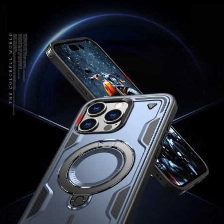 Hybrid Armor Trendige Hülle mit MagSafe für iPhone 16 Pro Max – Blau