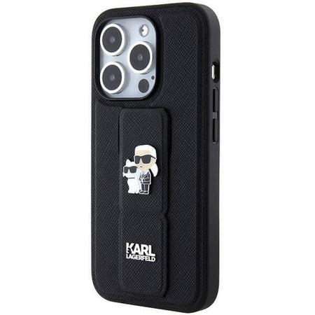 Karl Lagerfeld nakładka do iPhone 14 Pro 6,1&quot; KLHCP14LGSAKCPK HC GRIPSTAND SAFFIANO KC PINS czarna