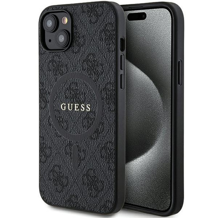 Oryginalne Etui GUESS Hardcase GUHMP15SG4GFRK do iPhone 15 (Kompatybilny z Magsafe / 4G Ring classic logo / czarny)