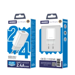 JELLICO wall charger EU01 2.4A 12W 1xUSB White