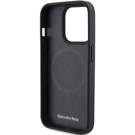 Mercedes Smooth Leather MagSafe case for iPhone 15 Pro - black