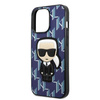 Original Handyhülle IPHONE 13 PRO Karl Lagerfeld Hardcase Monogram Ikonik Patch blau