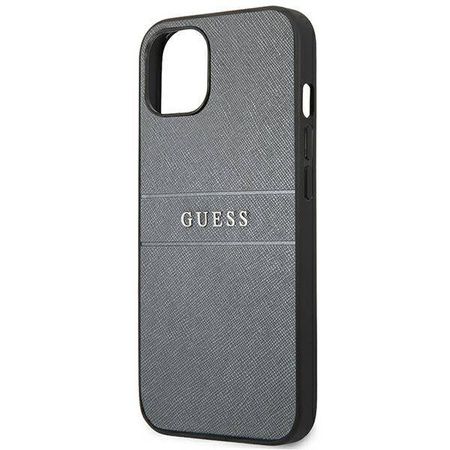 Guess nakładka do iPhone 13 Mini 5,4" GUHCP13SPSASBGR szary Saffiano Strap