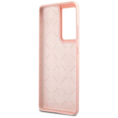 Guess GUHCS21LLSVSPI S21 Ultra G998 różowy/pink hardcase Script Vintage