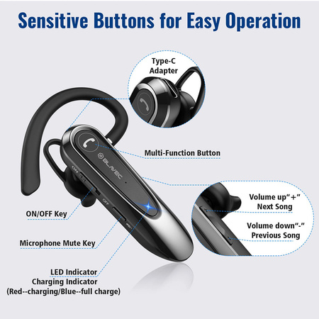 Blavec Słuchawka Bluetooth Adventure 5 (BHAD5-B) czarna