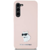 Oryginalne Etui KARL LAGERFELD hardcase Silicone Choupette Metal Pin KLHCS24MSMHCNPP do Samsung Galaxy S24 Plus różowy