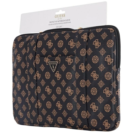 Guess Sleeve Peony Pocket Triangle 14&quot; Laptop Bag - Black