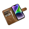 iCarer Oil Wax Wallet Case 2in1 case iPhone 14 Plus Leather Flip Cover Anti-RFID brown (WMI14220723-TN)
