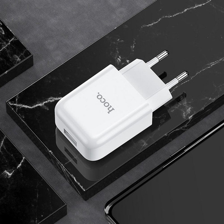 HOCO ładowarka sieciowa USB + kabel do Lightning 8-pin 2A N2 Vigour biała