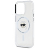 Original Case IPHONE 15 PRO Karl Lagerfeld Hardcase IML Metal Karl Head MagSafe white