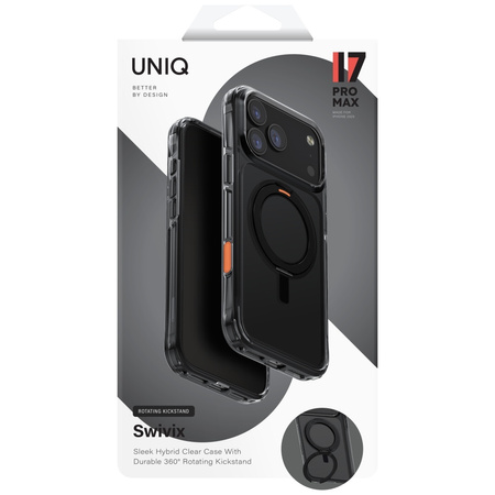 Etui UNIQ Swivix do iPhone 17 Pro Max    360 Rotating Kickstand czarny