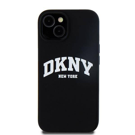 DKNY DKHMP14SSNYACH iPhone 14 / 15 / 13 6.1" czarny/black hardcase Liquid Silicone White Printed Logo MagSafe