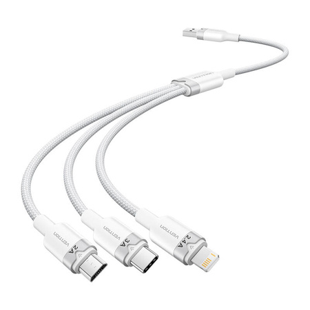 Kabel USB 2.0 A do 3w1 3A Vention CTPWG 1.5M (biały)