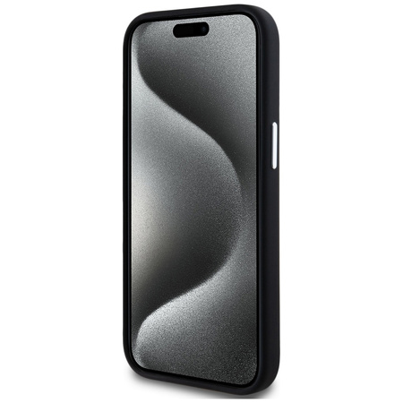 Oryginalne Etui IPHONE 15 Karl Lagerfeld Silicone Metal Script Logo czarne
