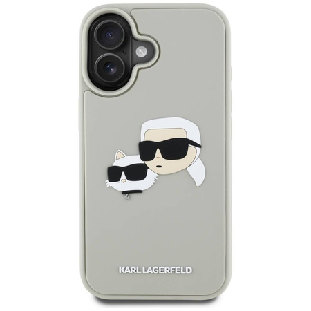 Schutzhülle IPHONE 16 Karl Lagerfeld HC 3D Rubber Double Heads beige