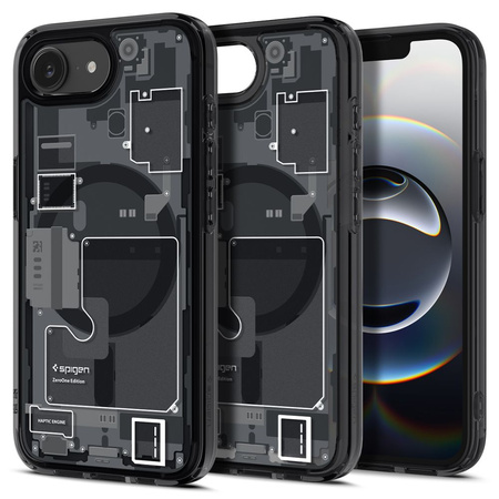 SPIGEN futerał ULTRA HYBRID MAG kompatybilny z MagSafe do IPHONE 16E 2025 zero one black