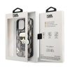 Original Handyhülle IPHONE 13 PRO Karl Lagerfeld Flower Ikonik Karl (KLHCP13LPMNFIK1) grau