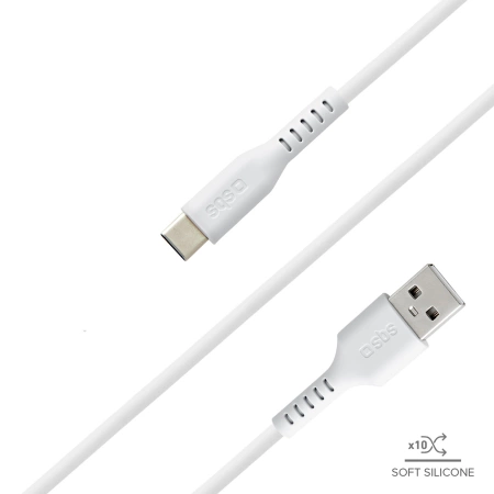 SBS TECABLEMICROC15W USB-A – USB-C-Kabel 1,5 m – Weiß