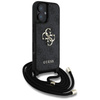 Original Handyhülle IPHONE 16 Guess 4G Big Logo Cord Stap Crossbody schwarz