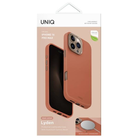 Case IPHONE 16 PRO MAX UNIQ Lyden Magclick Charging Terracotta brown