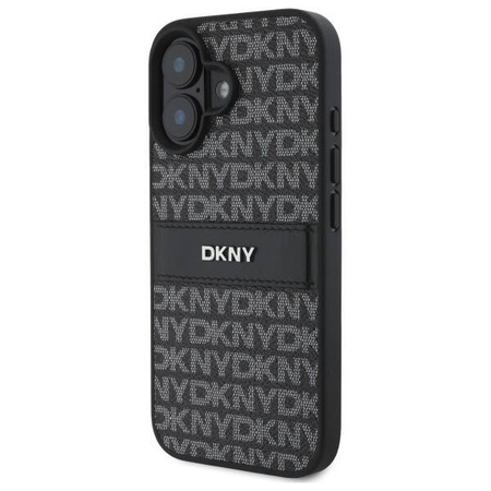 Original Case IPHONE 16 DKNY Hardcase Texture Pattern Tonal Stripe (DKHCP16SPRTHSLK) black