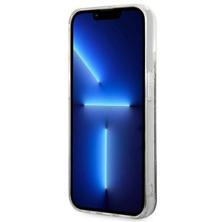 Original Handyhülle IPHONE 14 PRO Karl Lagerfeld Hardcase Liquid Glitter Monogram (KLHCP14LLMNMK) schwarz