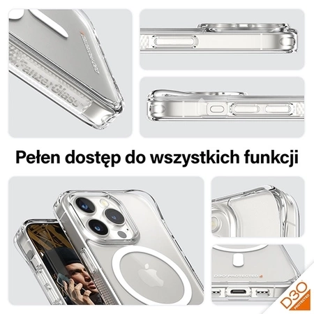 PanzerGlass HardCase mit MagSafe mit D3O und Militärzertifizierung für iPhone 15 Pro – Transparent