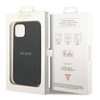 Guess Saffiano Metal Logo Stripes - Etui iPhone 14 Plus (czarny)