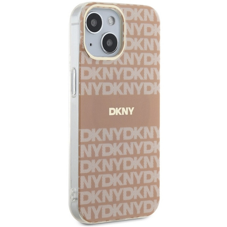 DKNY DKHMP15SHRHSEP iPhone 15 / 14 / 13 6.1" różowy/pink hardcase IML Mono & Stripe MagSafe