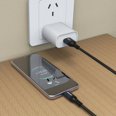 Kabel Dudao L3ST USB-A - USB-C 5A 1,2m w oplocie - czarny